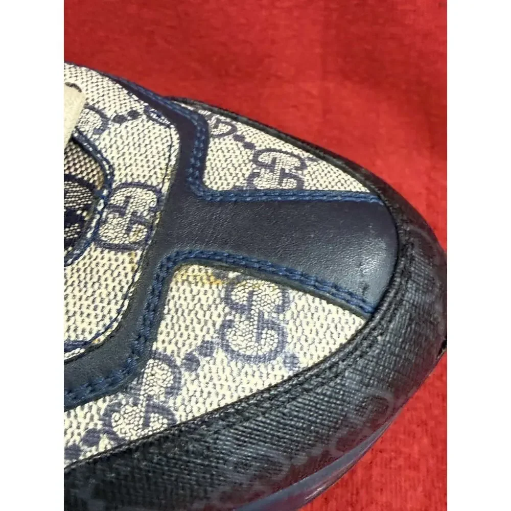 Gucci GG Rhyton Beige Blue Supreme Monogram Sneakers EU 41/ Gucci 7 /US 7.5
